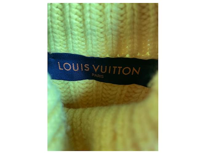 Louis Vuitton Rollkragenpullover mit grobem Rippstrick-Schlitz, Gelb - Ansicht 3