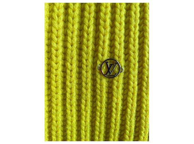 Louis Vuitton Rollkragenpullover mit grobem Rippstrick-Schlitz, Gelb - Ansicht 4