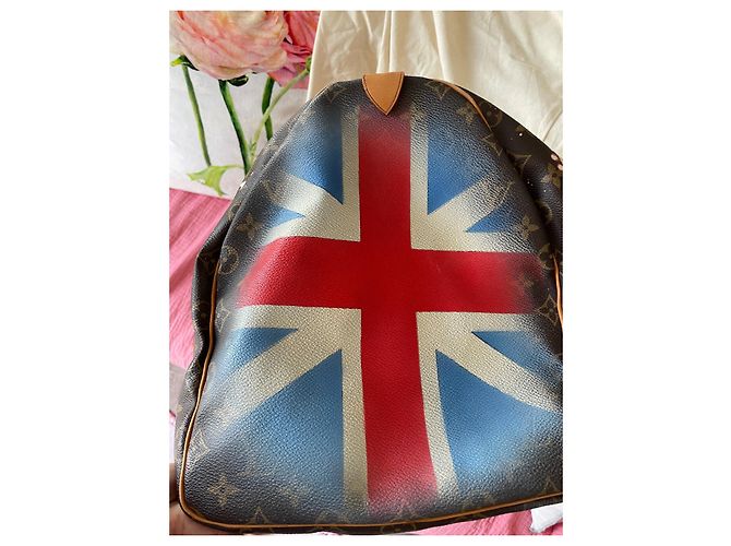 Louis Vuitton Keepall dio salvi la regina Marrone scuro - vista 3