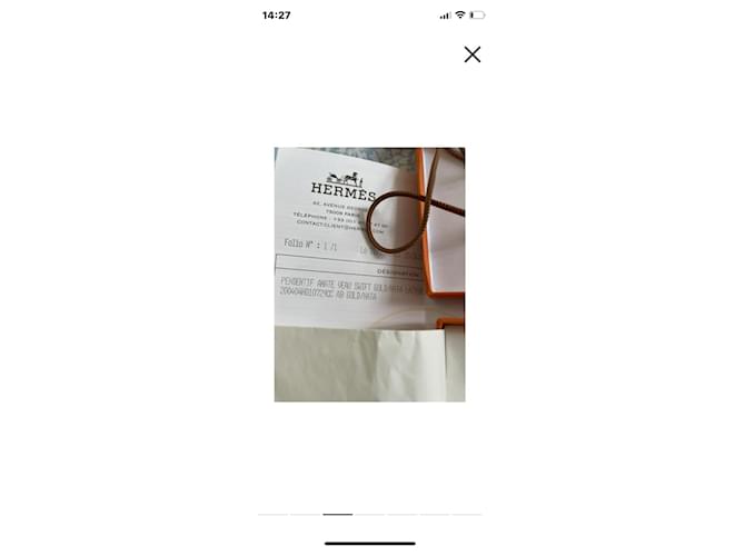 Hermès Anate swift beau loop oro Blanco Dorado - vista 3