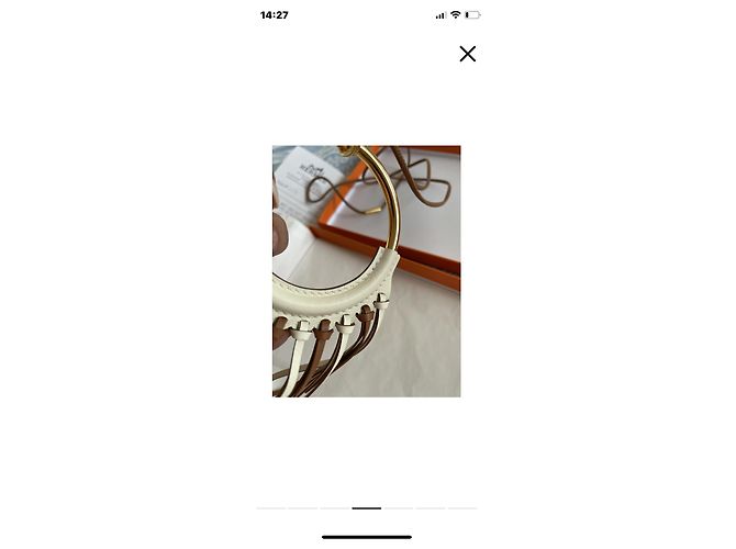 Hermès Anate swift beau loop oro Blanco Dorado - vista 4