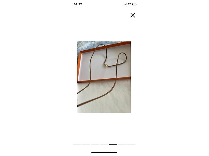 Hermès Anate swift beau loop oro Blanco Dorado - vista 5