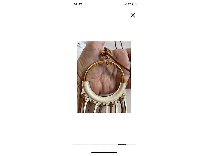 Hermès Anate swift beau loop oro Blanco Dorado - vista 6
