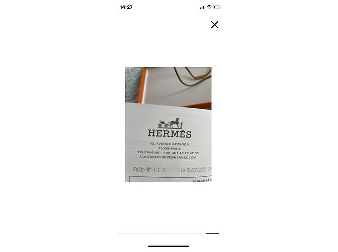 Hermès Anate swift beau loop oro Blanco Dorado - vista 7