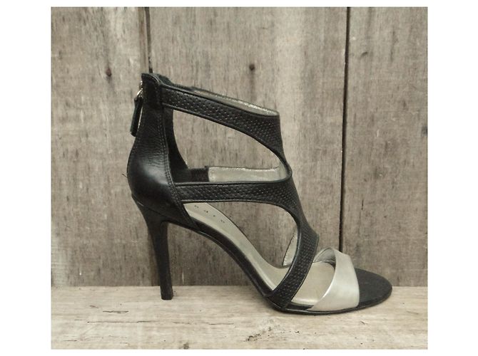 Sandali Sandro in pelle neri e argento 40 Nero - vista 5