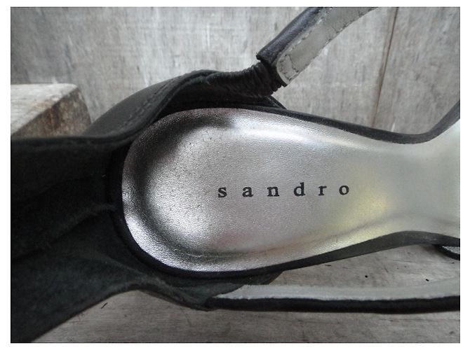 Sandali Sandro in pelle neri e argento 40 Nero - vista 8