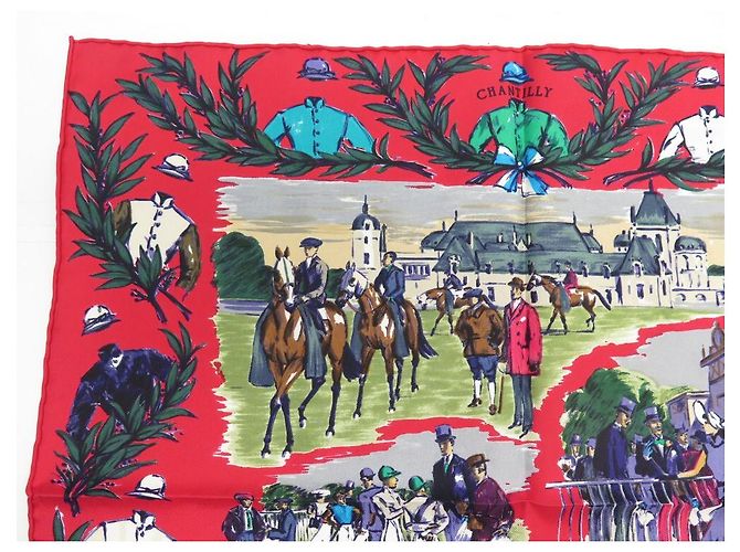 Hermès NUOVA SCIARPA HERMES GAVROCHE CHAMP DE COURSE AT SCIARPA CHANTILLY DE TAQUOY Rosa - vista 2