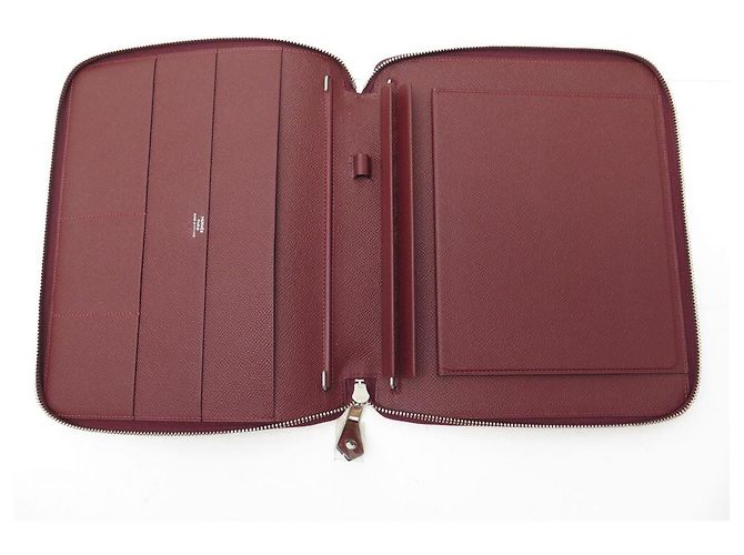 Hermès NUEVA FUNDA HERMES PARA IPAD E-ZIP EN CUERO EPSOM BURDEOS NUEVA FUNDA - vista 4