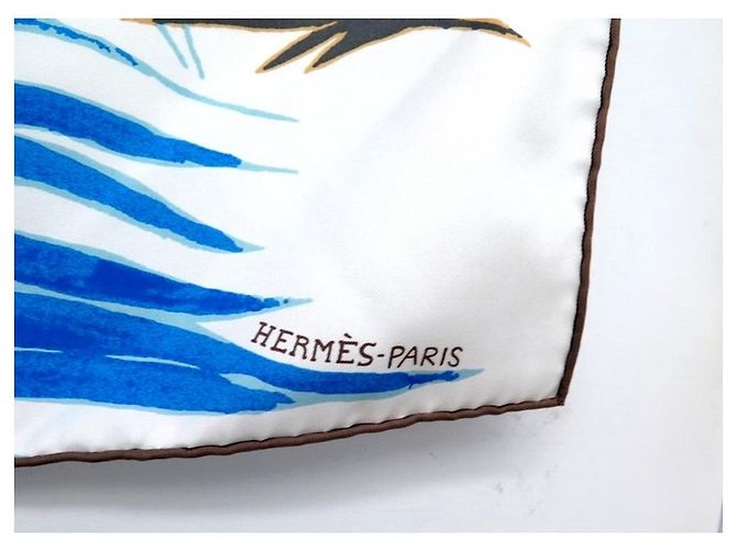 Hermès RARA SCIARPA HERMES ALLA FINE DEL MONDO CARBONNE CARRE 90 Sciarpa seta Multicolore - vista 3