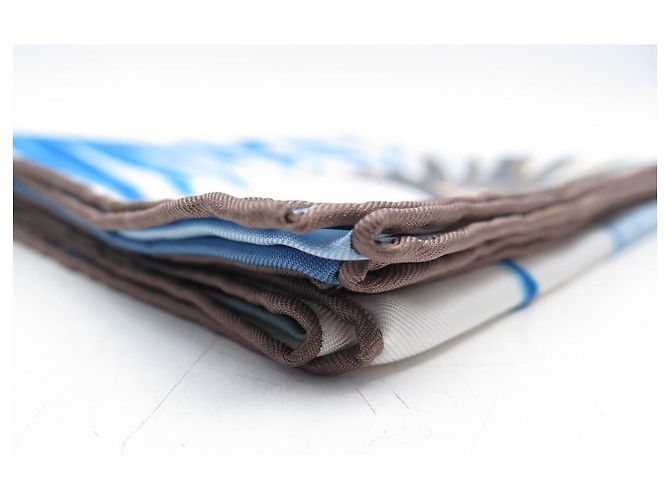 Hermès RARA SCIARPA HERMES ALLA FINE DEL MONDO CARBONNE CARRE 90 Sciarpa seta Multicolore - vista 8