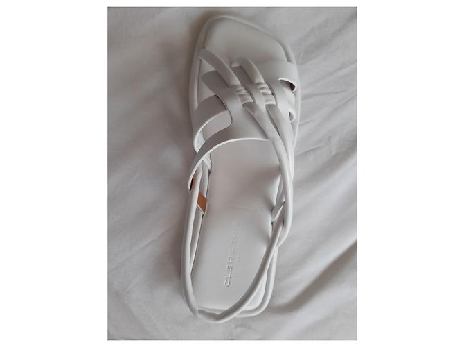 Robert Clergerie SANDALI PIATTI IN CUOIO BIANCO - vista 2