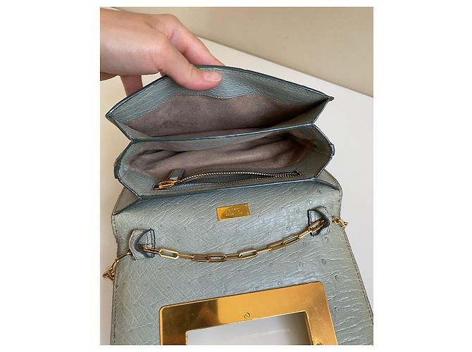 Borsa a Spalla Tom Ford Natalia Pelle di Struzzo Menta - vista 10