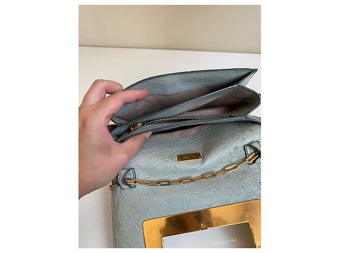 Borsa a Spalla Tom Ford Natalia Pelle di Struzzo Menta - vista 11