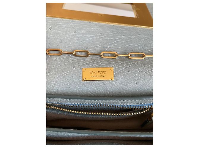 Borsa a Spalla Tom Ford Natalia Pelle di Struzzo Menta - vista 12