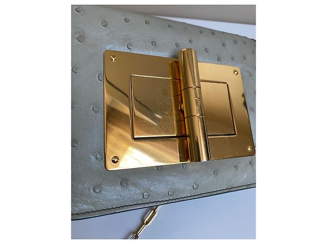 Borsa a Spalla Tom Ford Natalia Pelle di Struzzo Menta - vista 13