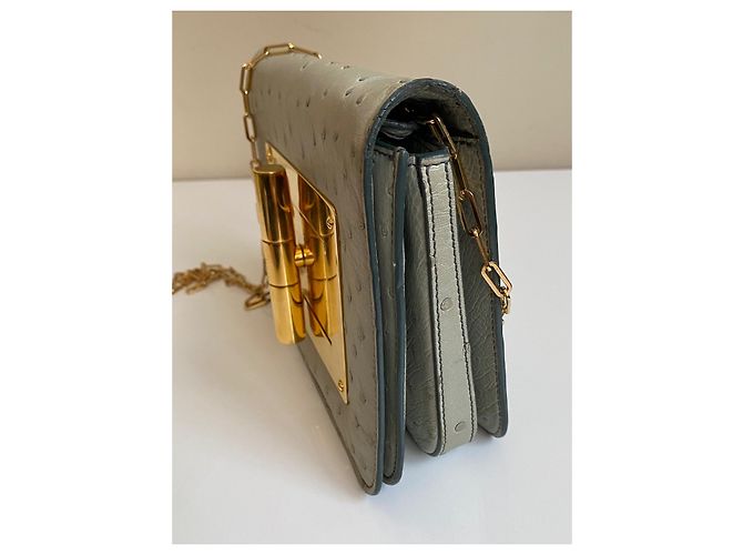 Borsa a Spalla Tom Ford Natalia Pelle di Struzzo Menta - vista 4
