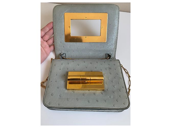 Borsa a Spalla Tom Ford Natalia Pelle di Struzzo Menta - vista 9