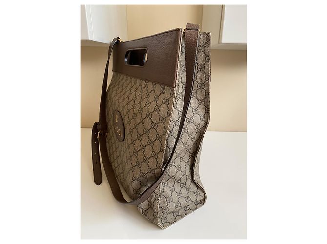 Borsa a tracolla Gucci Soft GG Supreme marrone - vista 3