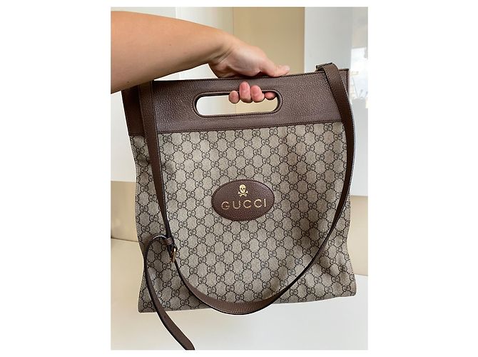 Borsa a tracolla Gucci Soft GG Supreme marrone - vista 7