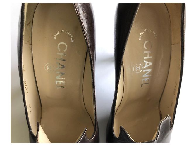 Chanel Tacchi mocassino marrone scuro - vista 10