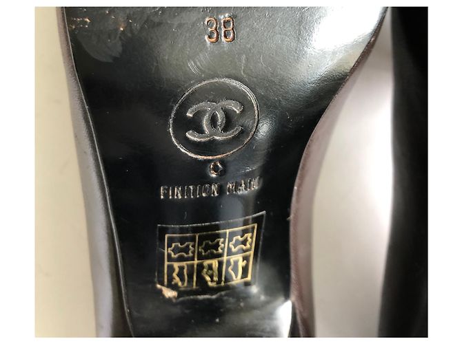 Chanel Tacchi mocassino marrone scuro - vista 12