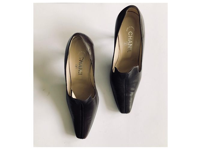 Chanel Tacchi mocassino marrone scuro - vista 16