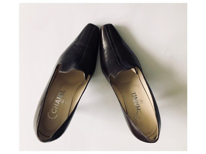 Chanel Tacchi mocassino marrone scuro - vista 8