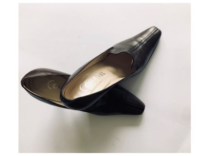 Chanel Tacchi mocassino marrone scuro - vista 9