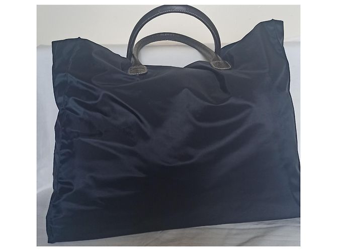 Franck Namani XXL Tote Bag Navy Blue Canvas Leder Marineblau - Ansicht 2