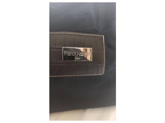 Franck Namani XXL Tote Bag Navy Blue Canvas Leder Marineblau - Ansicht 3