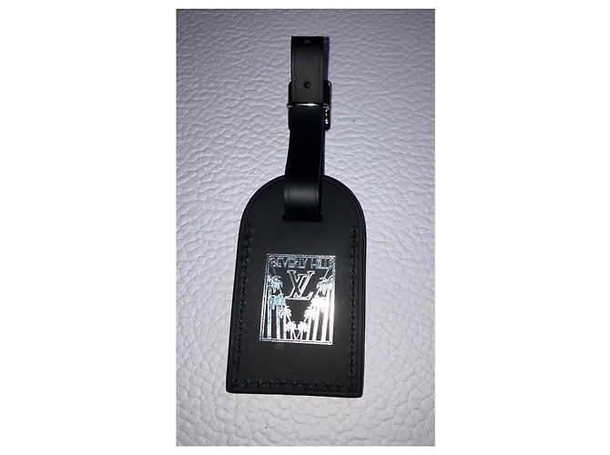 Etichetta Bagaglio Reversibile Louis Vuitton Nera in Pelle Nero - vista 2
