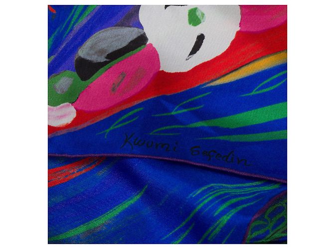 Hermès Accessorio HERMES Foulard Gigante in seta 140 Blu - 100681 - vista 6