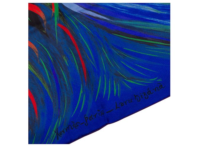 Hermès Accessorio HERMES Foulard Gigante in seta 140 Blu - 100681 - vista 7