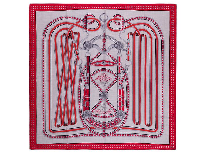 Hermès Accessorio HERMES Sciarpa 140 in Cashmere Rosso - 100407 - vista 2