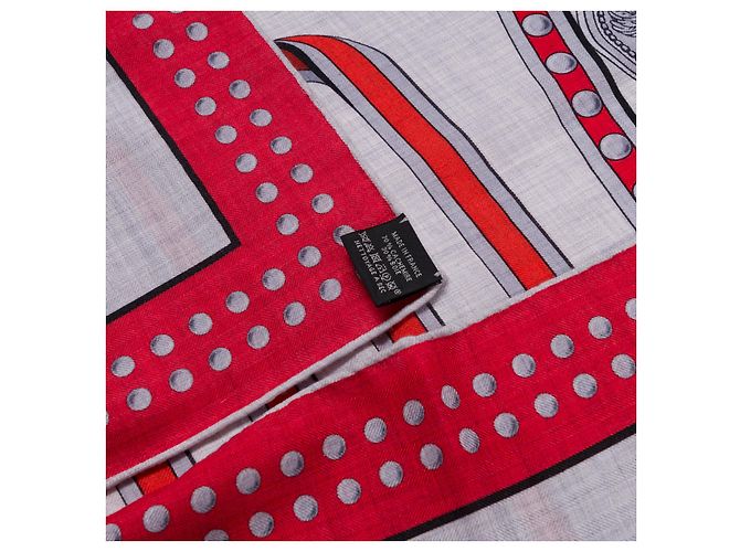 Hermès Accessorio HERMES Sciarpa 140 in Cashmere Rosso - 100407 - vista 4