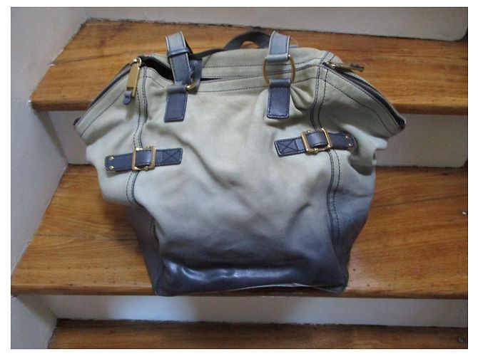 Yves Saint Laurent Downtown Ombre Tote Bag Blaues Leder Mehrfarben - Ansicht 2