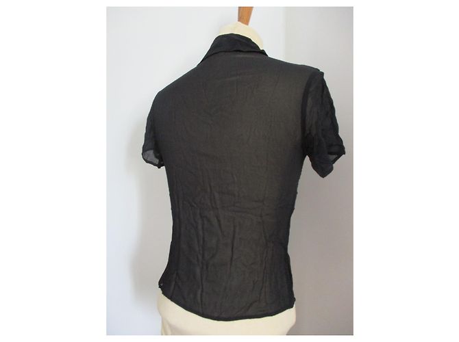 Eric Bompard Camisa, Seda negra,Taille S; Negro - vista 3