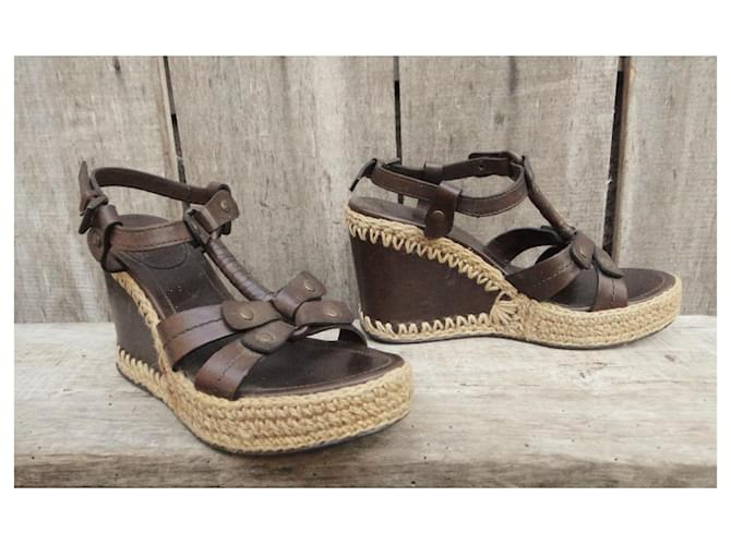 Sandali con zeppa Ash p 37 Marrone scuro - vista 2