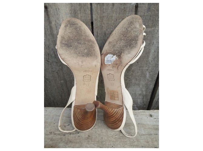 Sandali con tacco Joseph in pelle beige 37 - vista 4