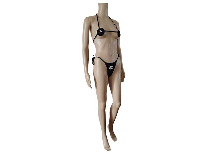 Bikini icónico de Chanel Desfile de moda Primavera Verano 1996 Negro - vista 2