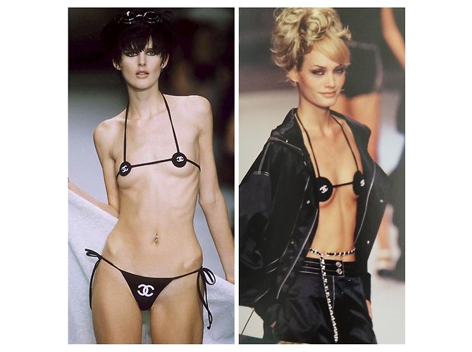 Bikini icónico de Chanel Desfile de moda Primavera Verano 1996 Negro - vista 8