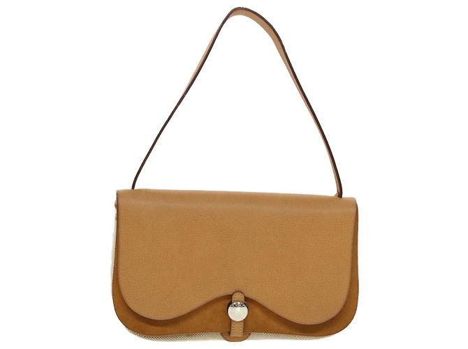 Hermès HERMES Colorado PM Borsa a Spalla Tela Pelle Beige Auth 42860alla - vista 2
