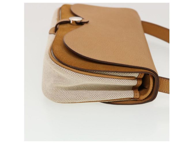 Hermès HERMES Colorado PM Borsa a Spalla Tela Pelle Beige Auth 42860alla - vista 4