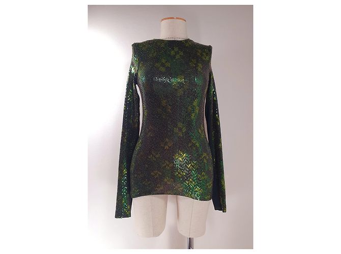Autre Marque Top metálico H&M Studio Verde Multicor - vista 2