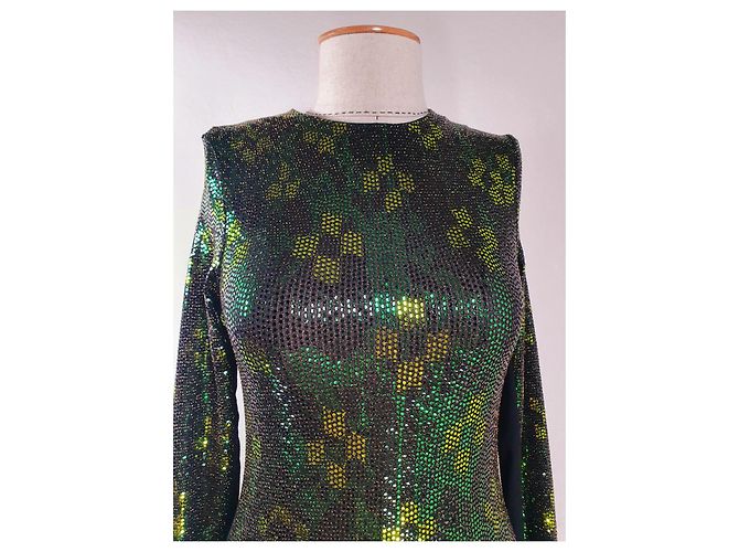 Autre Marque Top metálico H&M Studio Verde Multicor - vista 3