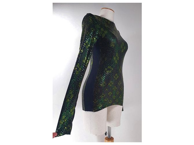 Autre Marque Top metálico H&M Studio Verde Multicor - vista 4