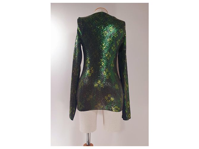 Autre Marque Top metálico H&M Studio Verde Multicor - vista 5