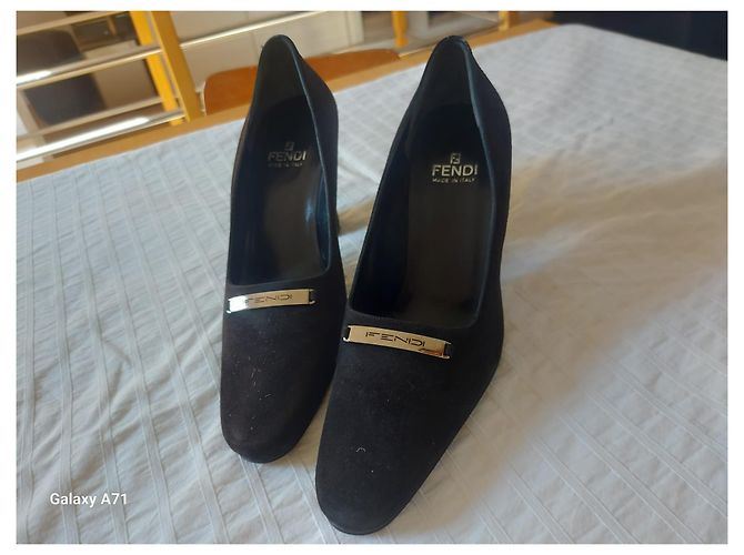 Fendi High Heels aus schwarzem Leder Größe 38 - Ansicht 5