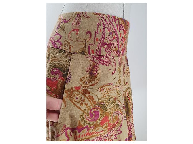 Gonna in lino Ralph Lauren multicolore - vista 3