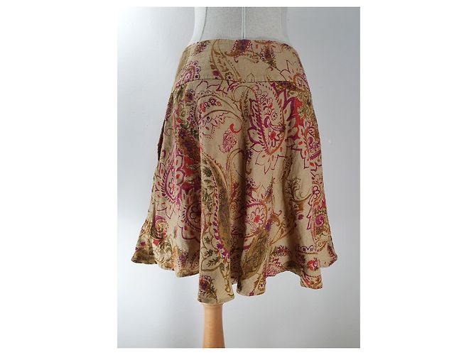 Gonna in lino Ralph Lauren multicolore - vista 4
